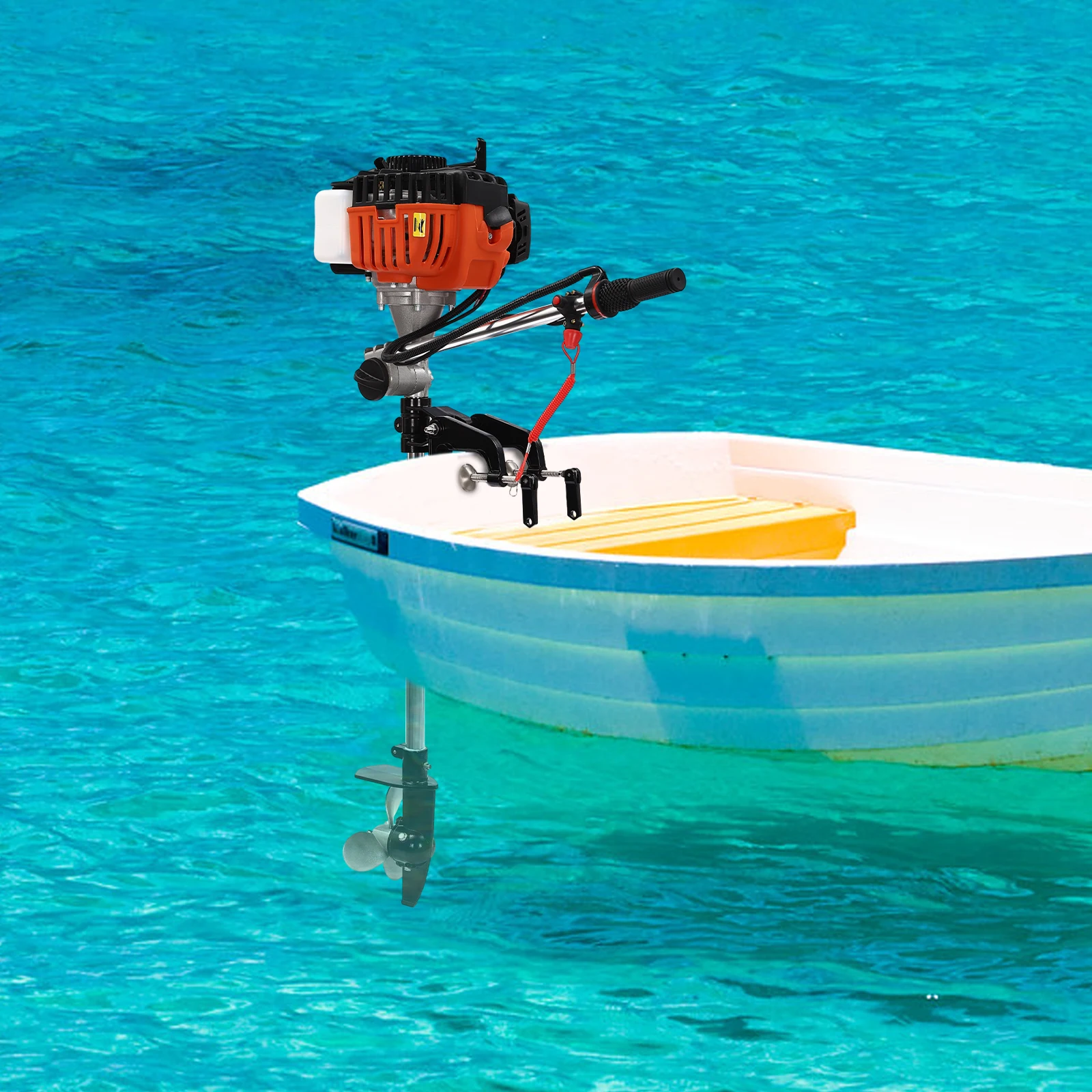Gasoline Outboard Motor, 2.5HP 2-Stroke Air Cooled Outboard Engine, 0.26 Gallon External Fuel Tank 8500RPM for Small Boat
Gasoline Outboard Motor, 2.5HP 2-Stroke Air Cooled Outboard Engine, 0.26 Gallon External Fuel Tank 8500RPM for Small Boat