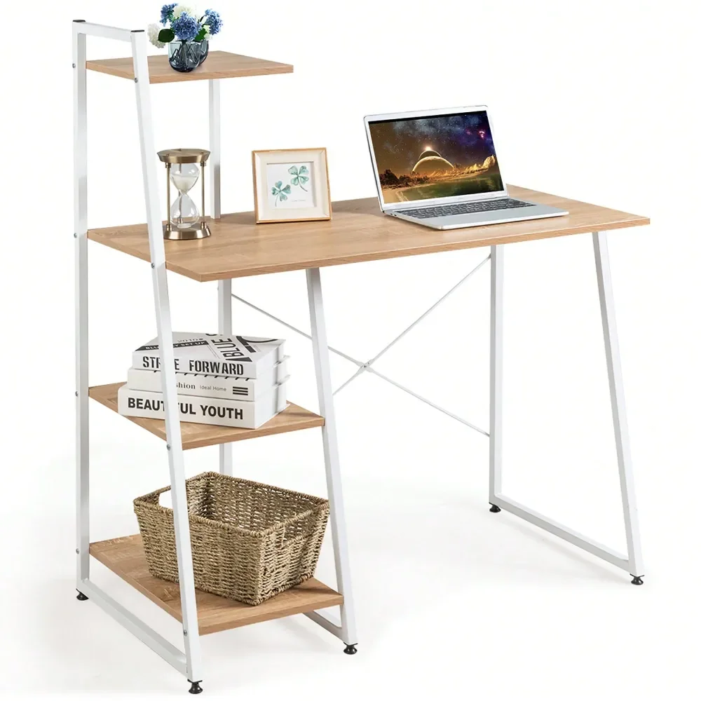 Modern Computer Desk With 3Tier Storage Shelf CPU Stand Metal Frame For Bedroom
Modern Computer Desk With 3Tier Storage Shelf CPU Stand Metal Frame For Bedroom