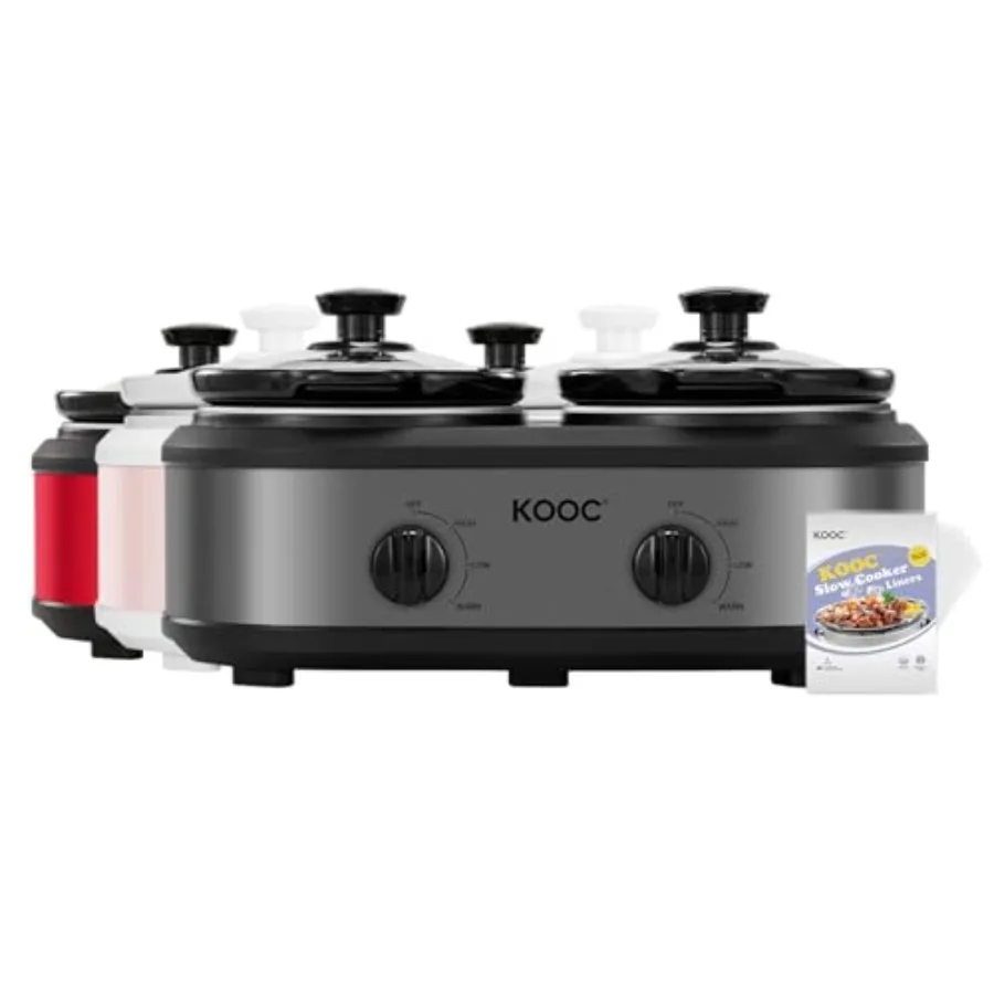 Double Small Slow Cooker Buffet Server and Warmer 2 Mini Pots with 3 Individual Adjustable Temp Dual Ceramic Pots Free Liners f
Double Small Slow Cooker Buffet Server and Warmer 2 Mini Pots with 3 Individual Adjustable Temp Dual Ceramic Pots Free Liners f