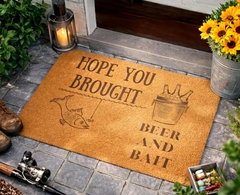Funny Fishing Doormat Beer and Bait Welcome Mat Fisherman Gift for Dad Lake House Decor Rugs Personalized Anti-slip Design Mats
Funny Fishing Doormat Beer and Bait Welcome Mat Fisherman Gift for Dad Lake House Decor Rugs Personalized Anti-slip Design Mats