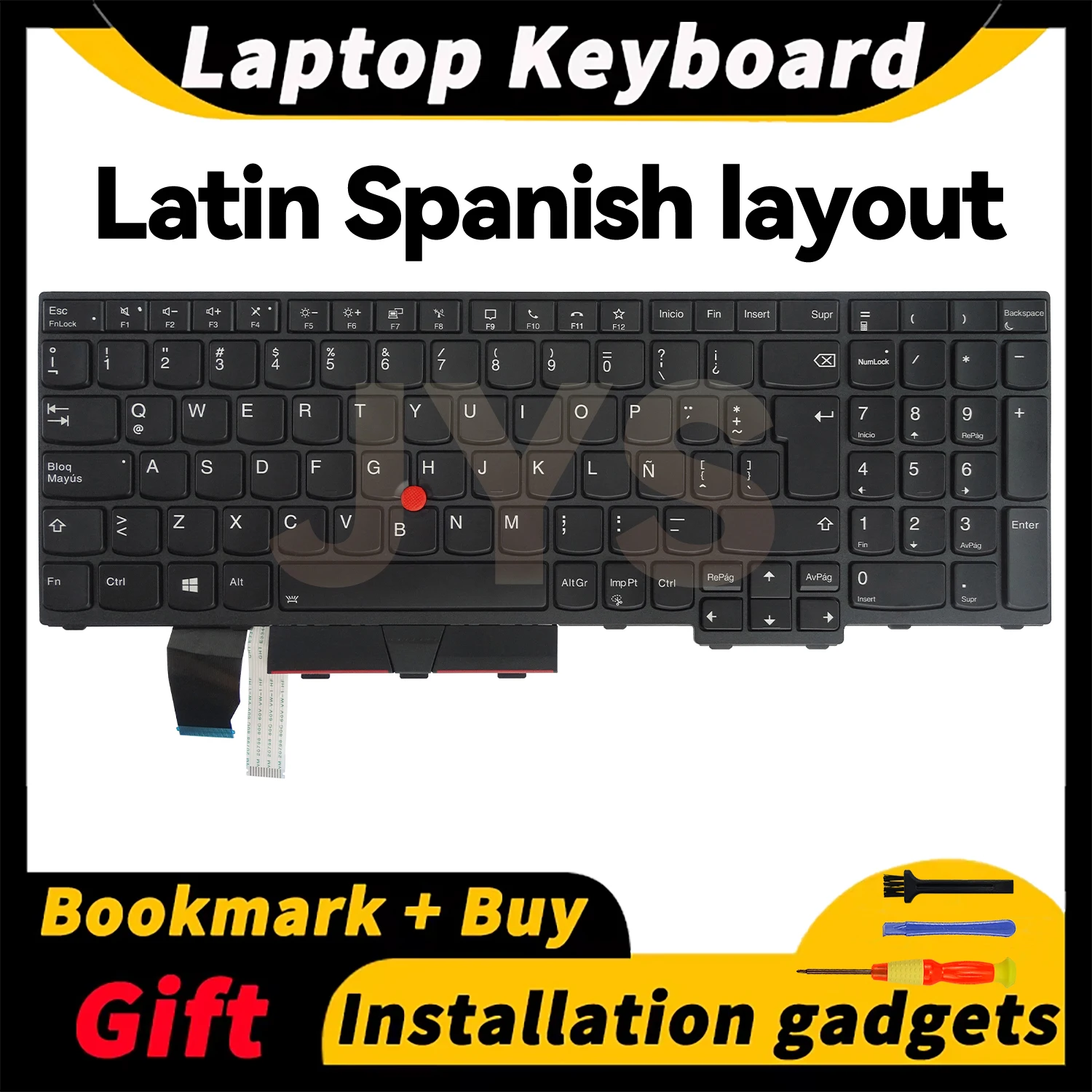 Suitable for Lenovo Thinkpad T15P/P15V/L15 Gen1 laptops to replace keyboards with backlit Latin Spanish layout 5N20W68256 
Suitable for Lenovo Thinkpad T15P/P15V/L15 Gen1 laptops to replace keyboards with backlit Latin Spanish layout 5N20W68256