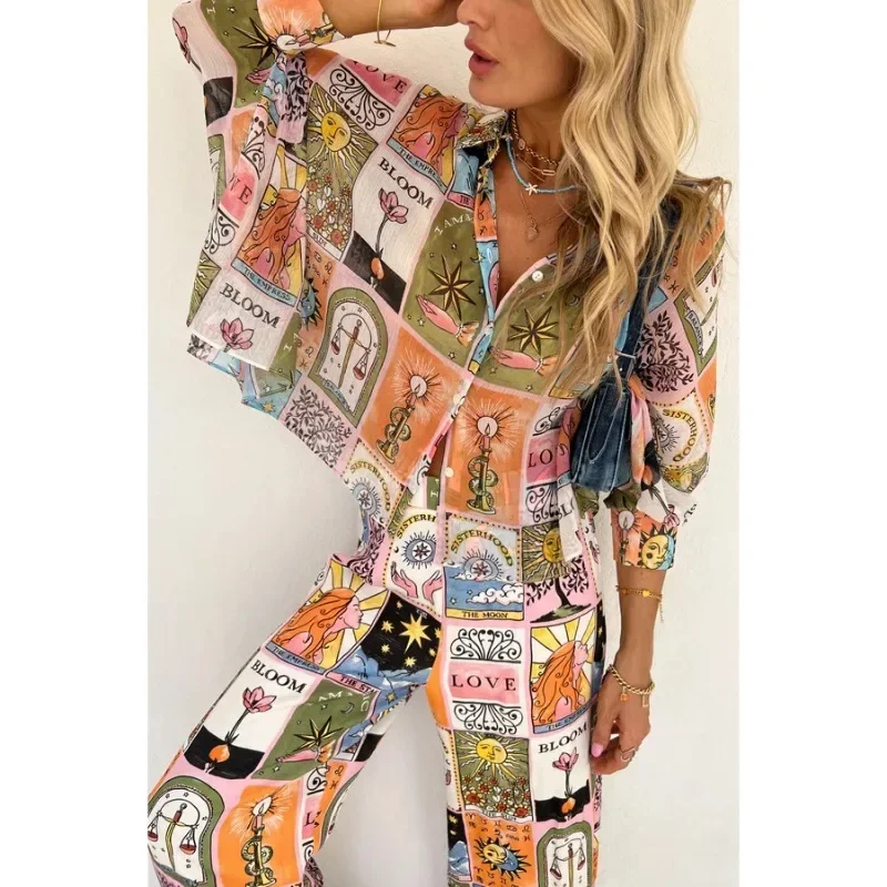 Women's Loose Chic High End New Fashionable Bat Sleeve Printed Fitting Set INS Casual Home Pants Two-piece Set
Women's Loose Chic High End New Fashionable Bat Sleeve Printed Fitting Set INS Casual Home Pants Two-piece Set