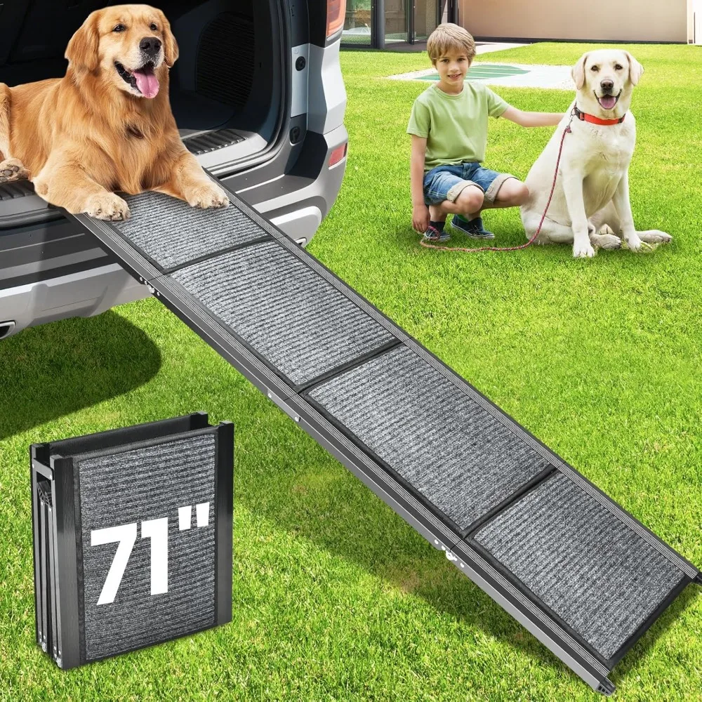 Dog Ramp for Car, 71''x 17.3'' Extra Long Dog Ramp for Truck with Non-Slip Rug Surface, Portable and Folding Dog Car Ramp for SU
Dog Ramp for Car, 71''x 17.3'' Extra Long Dog Ramp for Truck with Non-Slip Rug Surface, Portable and Folding Dog Car Ramp for SU