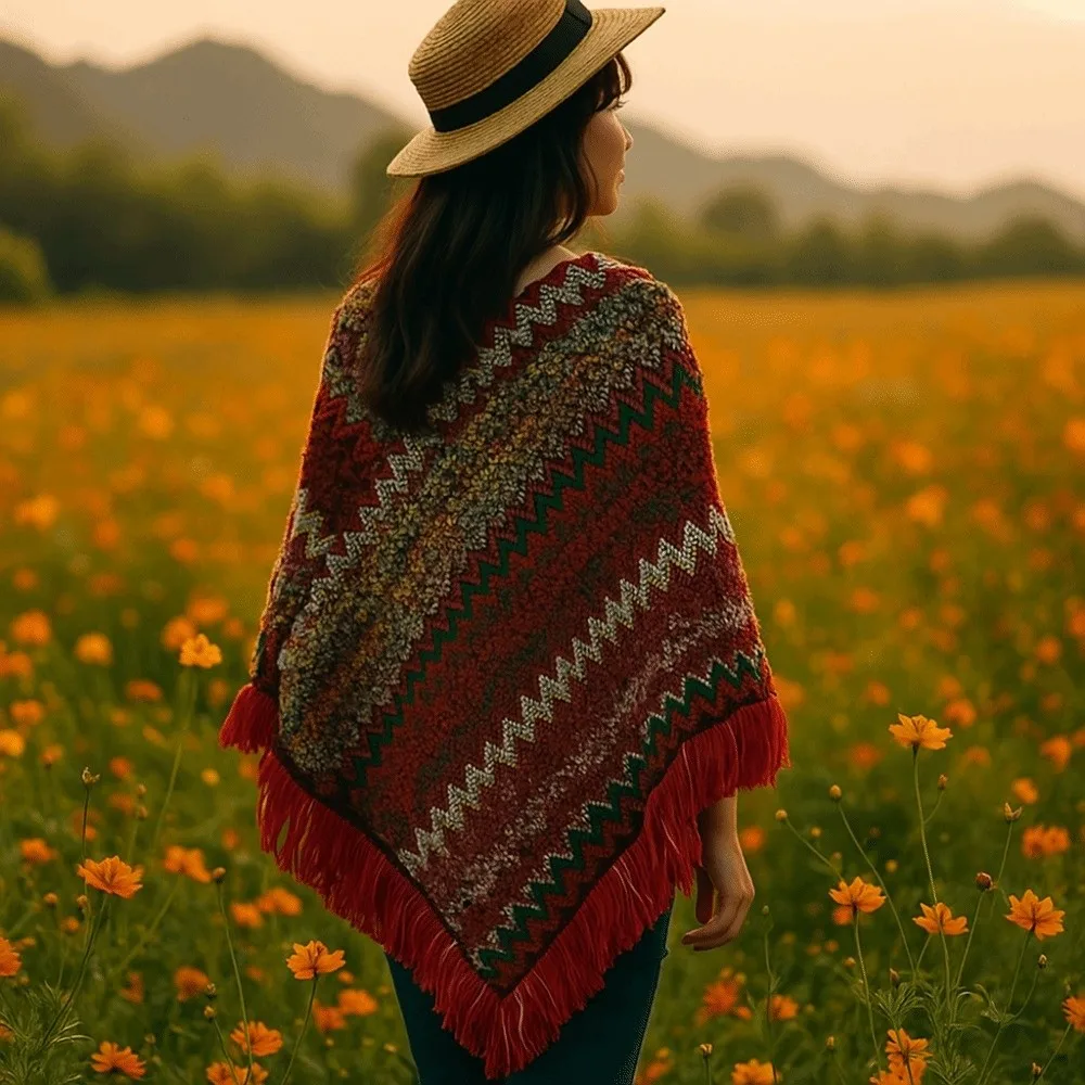 Knitted Ethnic Style Knitted Shawl Bohemia Warm Large Shawl Outerwear Scarves Neck Wrap Autumn and Winter Tassel Cape Vacation
Knitted Ethnic Style Knitted Shawl Bohemia Warm Large Shawl Outerwear Scarves Neck Wrap Autumn and Winter Tassel Cape Vacation