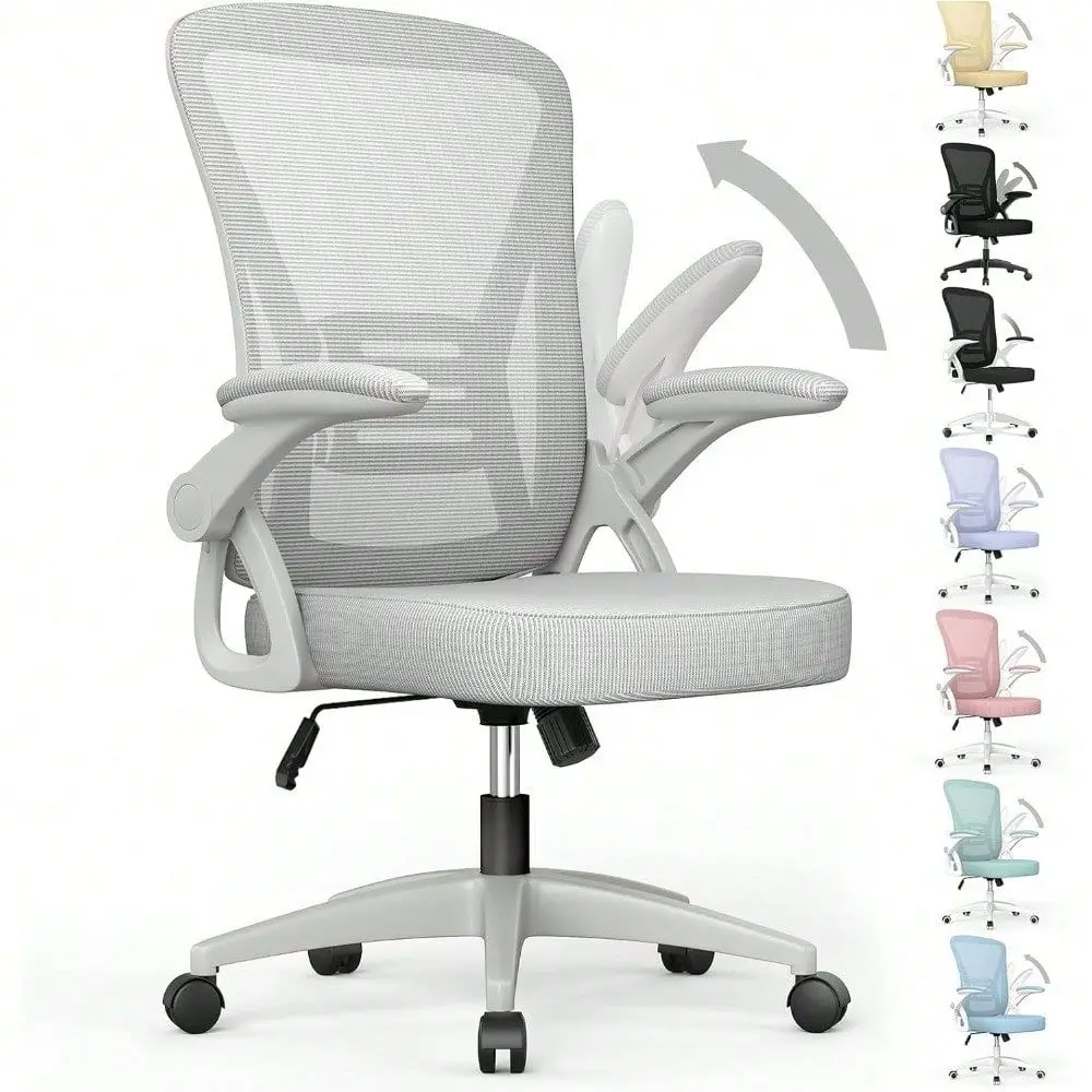 Office Chair, Mid Back Desk Chairs With Adjustable Height, Swivel Chair With Flip Arms And Lumbar Support, Breathable Mesh Co
Office Chair, Mid Back Desk Chairs With Adjustable Height, Swivel Chair With Flip Arms And Lumbar Support, Breathable Mesh Co