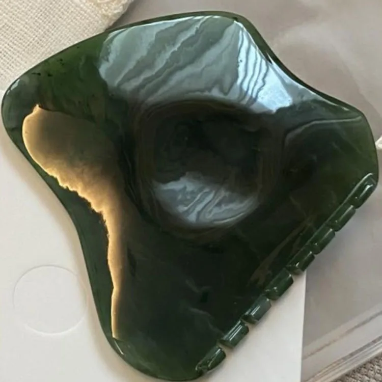 Green Nephrite Jade Guasha Scraping Massage Tool Jade Roller Gua Sha Face Massager Facial Stone Gua Sha Board 
Green Nephrite Jade Guasha Scraping Massage Tool Jade Roller Gua Sha Face Massager Facial Stone Gua Sha Board