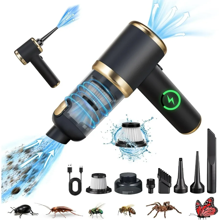 Bug Vacuum Catcher,12000Pa Handheld Car Vacuum Cleaner,Suction/Blow/Charge/Extract/4-In-1 Portable Cordless Vacuum Cleaner,30-Mi
Bug Vacuum Catcher,12000Pa Handheld Car Vacuum Cleaner,Suction/Blow/Charge/Extract/4-In-1 Portable Cordless Vacuum Cleaner,30-Mi