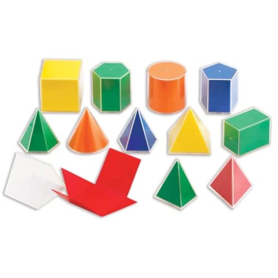 2D3D Geometric Solids - Set of 24-12 Multicolored Shapes 12 2D Nets and Activity Guide - Early Math Manipulative and Geometry f
2D3D Geometric Solids - Set of 24-12 Multicolored Shapes 12 2D Nets and Activity Guide - Early Math Manipulative and Geometry f