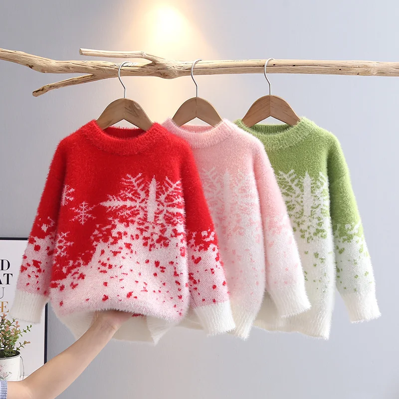 Girls' Knitted Sweater Autumn Winter 2025 New Kids Mink-Fleece Thermal Jumper Children Thick Warm Pullover Teenager Clothing
Girls' Knitted Sweater Autumn Winter 2025 New Kids Mink-Fleece Thermal Jumper Children Thick Warm Pullover Teenager Clothing