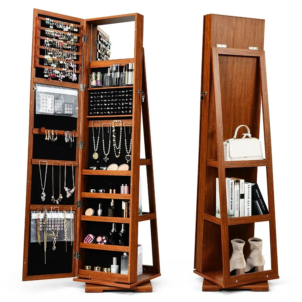 360 Rotatable Armoire 2-in-1 Lockable Mirrored Jewelry Cabinet Storage Organizer
360 Rotatable Armoire 2-in-1 Lockable Mirrored Jewelry Cabinet Storage Organizer