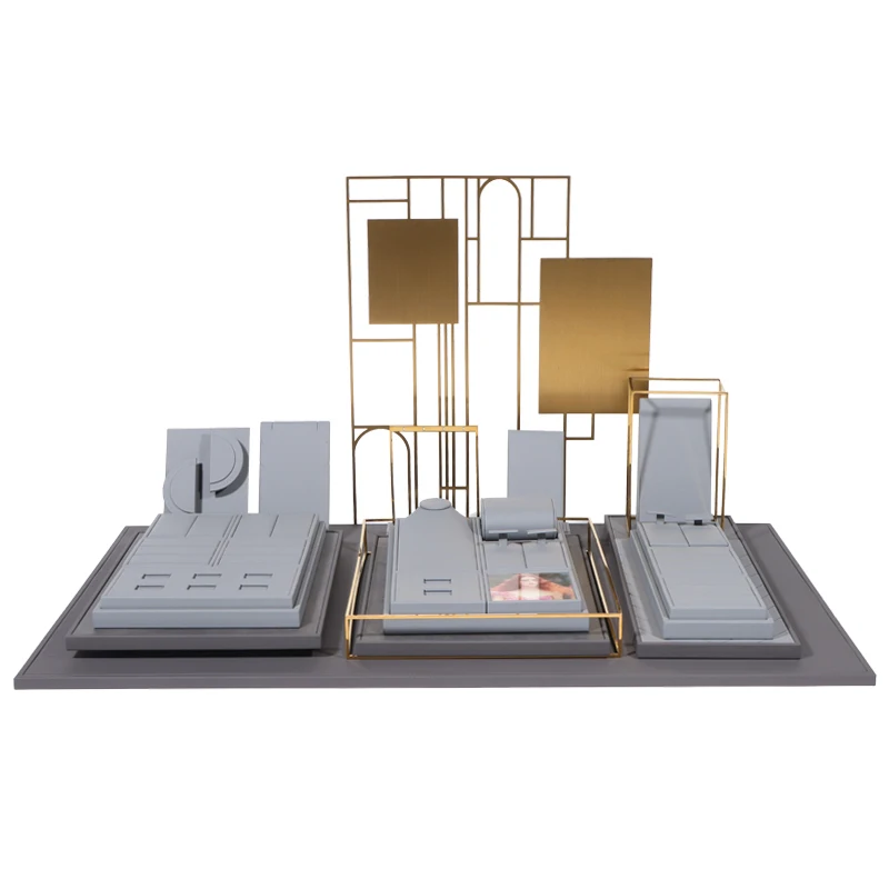 Custom. ROMI Custom Metal Microfiber Ring Bracelet Necklace Holder Jewelry Display Stands Set Display Tray
Custom. ROMI Custom Metal Microfiber Ring Bracelet Necklace Holder Jewelry Display Stands Set Display Tray