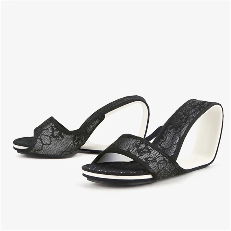 Women's Shoes Summer 2023 Sexy Slippers Strange High Heel Wedges Ladies Dress Pumps Black Lace Beach Slides Designer Mules
Women's Shoes Summer 2023 Sexy Slippers Strange High Heel Wedges Ladies Dress Pumps Black Lace Beach Slides Designer Mules