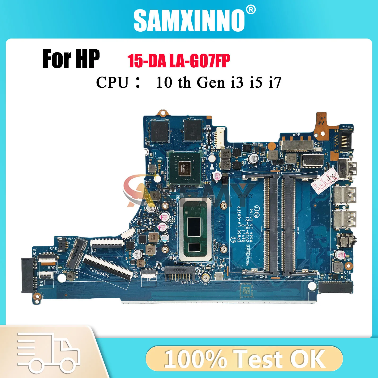 LA-G07FP Материнская плата для ноутбука HP Pavilion 250 G7 15-DA с процессором i3 i5 i7 8-го 10-го поколения V2G GPU L35245-001 L52746-601
LA-G07FP Материнская плата для ноутбука HP Pavilion 250 G7 15-DA с процессором i3 i5 i7 8-го 10-го поколения V2G GPU L35245-001 L52746-601