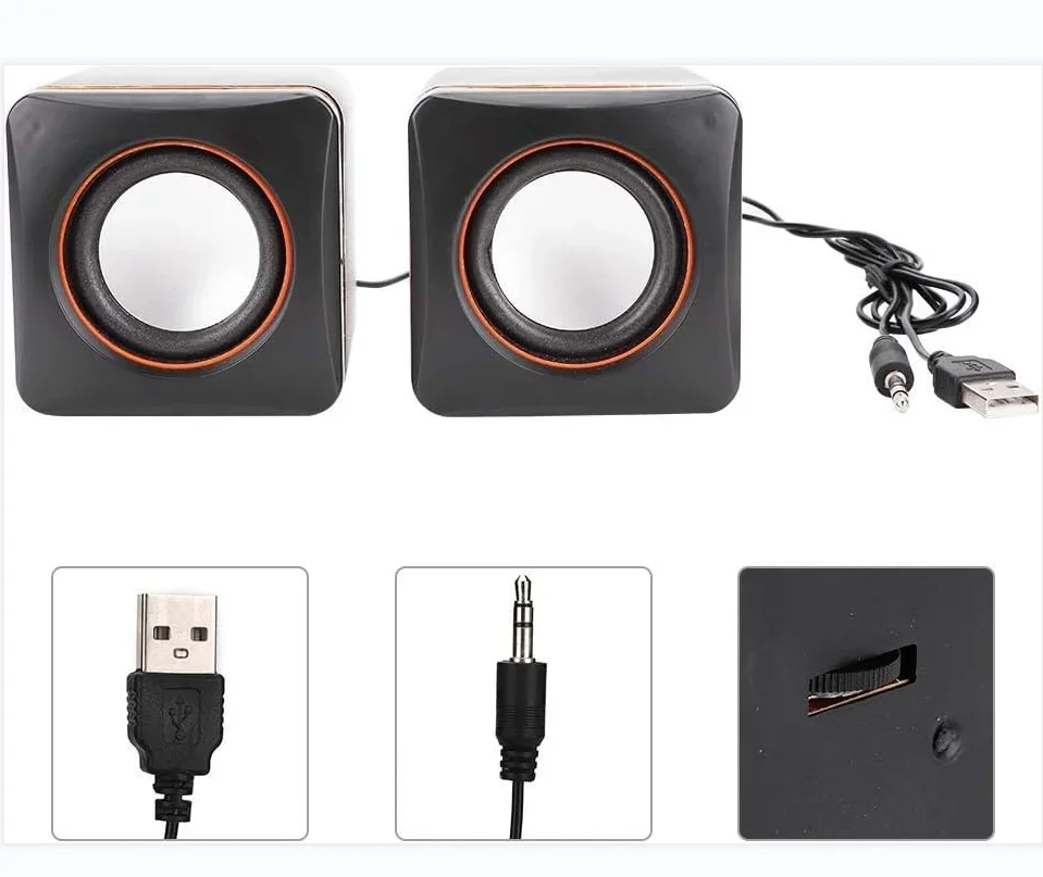 Mini Cube Speaker USB Wired for Desktop Laptop Small Stereo 3.5mm Jack PC Computer
Mini Cube Speaker USB Wired for Desktop Laptop Small Stereo 3.5mm Jack PC Computer