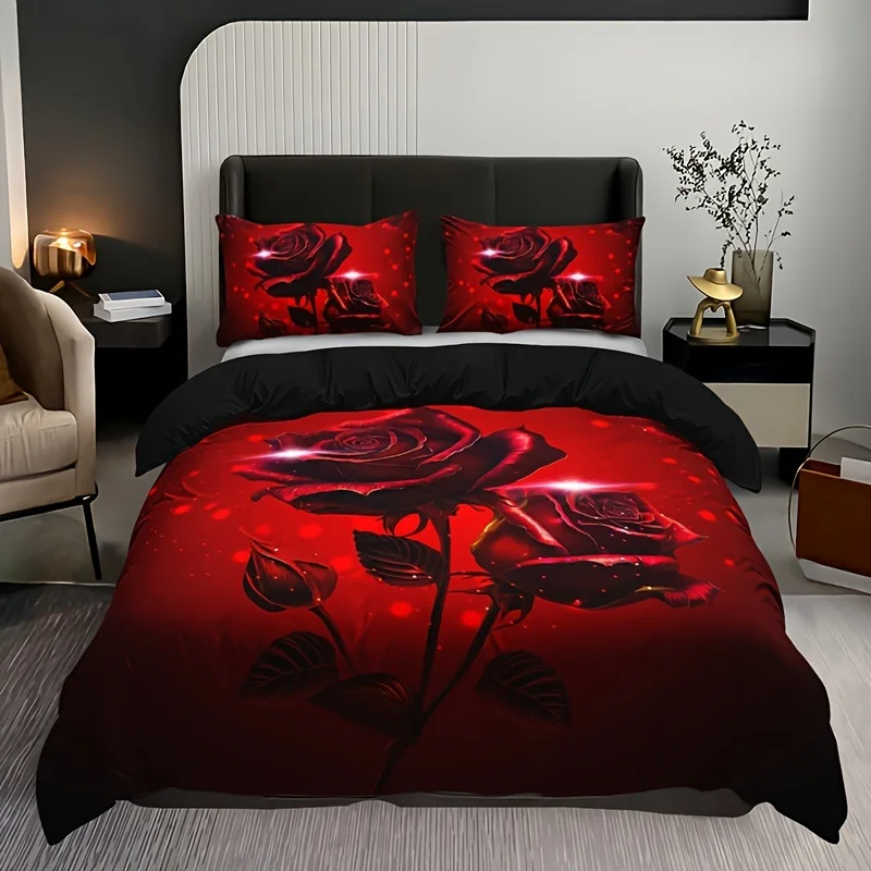 Rose Duvet Cover Floral Print Bedding Set Romantic Flowers Comforter Cover for Boys Girls Bedroom Decor Bedspread Cover
Rose Duvet Cover Floral Print Bedding Set Romantic Flowers Comforter Cover for Boys Girls Bedroom Decor Bedspread Cover