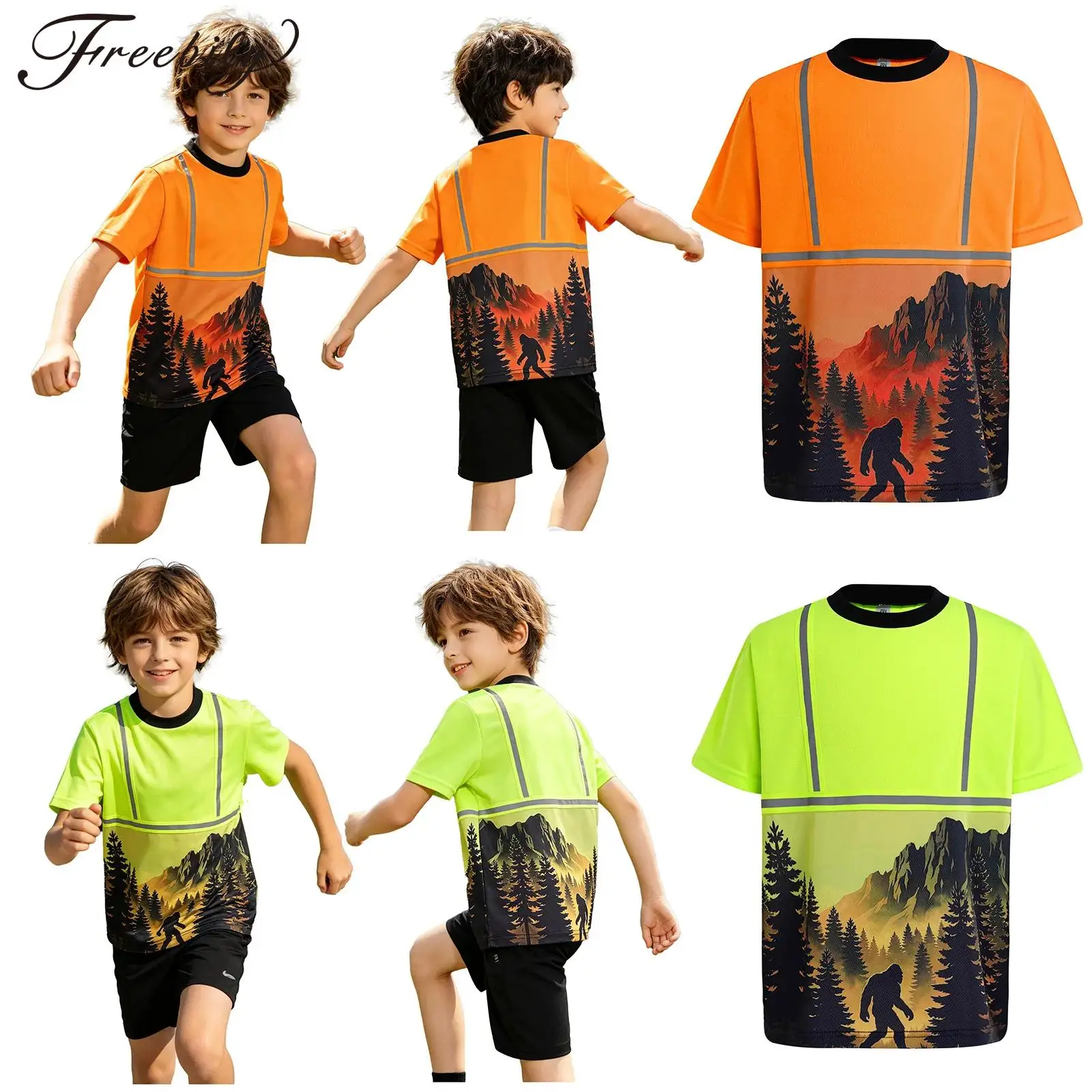 Unisex Kids High Visibility Safety Shirt Short Sleeve Stylish Printed T-shirt Quick-drying Athletic Camping Hiking Cycling Tops
Unisex Kids High Visibility Safety Shirt Short Sleeve Stylish Printed T-shirt Quick-drying Athletic Camping Hiking Cycling Tops
