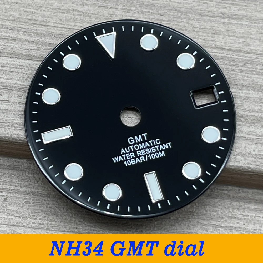 NH34 GMT циферблат часов 29 мм, модифицированные детали, циферблат синего цвета для NH34A, запчасти для автоматического движения, замена
NH34 GMT циферблат часов 29 мм, модифицированные детали, циферблат синего цвета для NH34A, запчасти для автоматического движения, замена