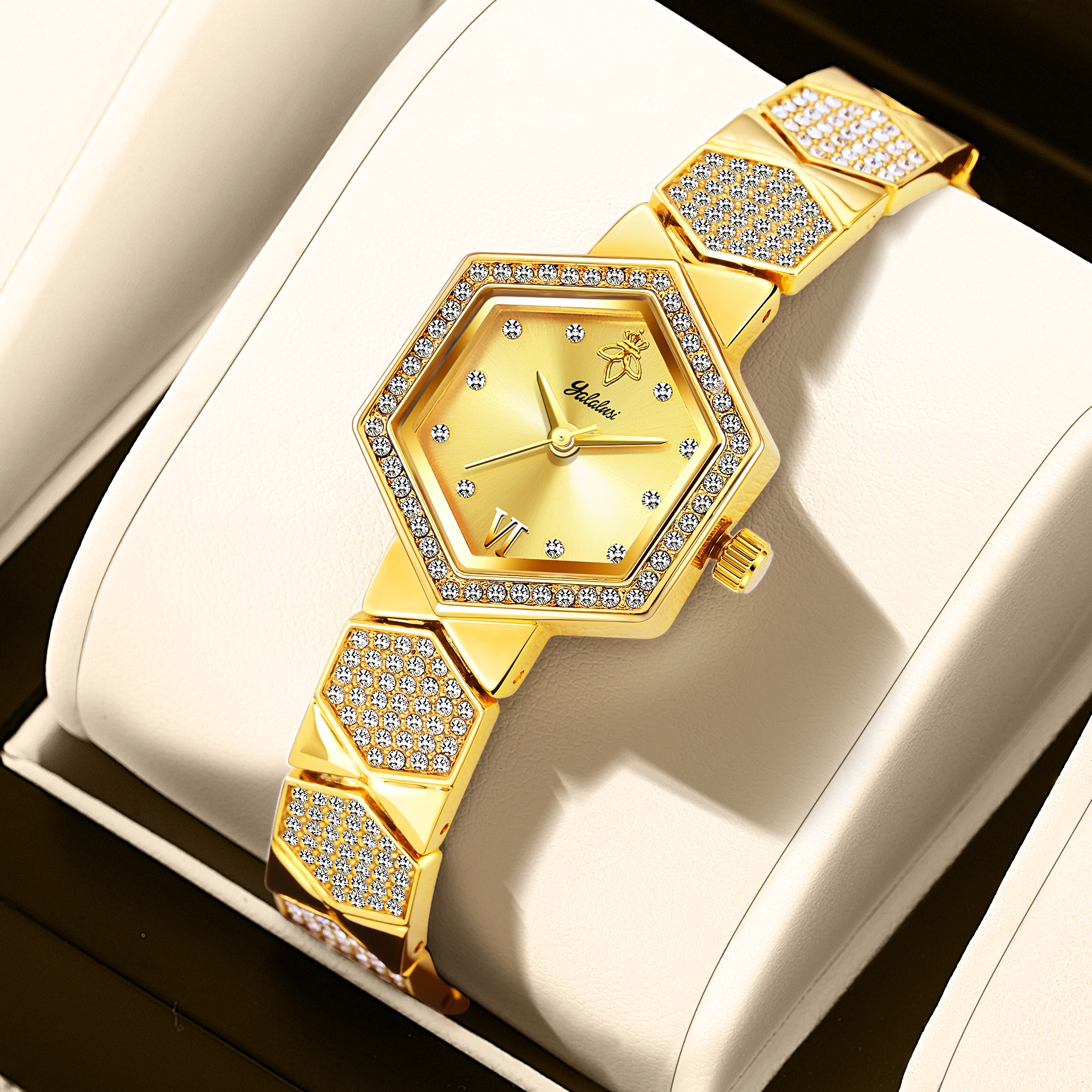 Женские кварцевые часы YaLaLuSi: стильный шестиугольный корпус, позолоченный материал, модный дизайн, идеальный подарок для женщин
Женские кварцевые часы YaLaLuSi: стильный шестиугольный корпус, позолоченный материал, модный дизайн, идеальный подарок для женщин