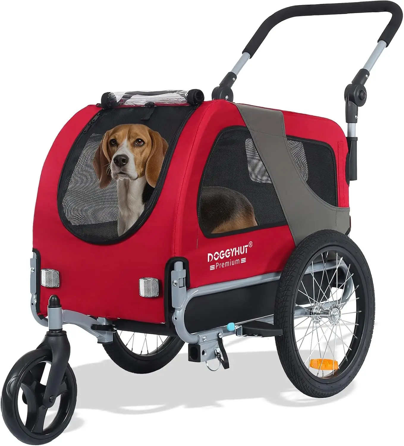 Premium Pet Bike Trailer & Stroller 2-in-1 for Dogs up to 50 lbs, Easy Folding, Parking Brakes
Premium Pet Bike Trailer & Stroller 2-in-1 for Dogs up to 50 lbs, Easy Folding, Parking Brakes
