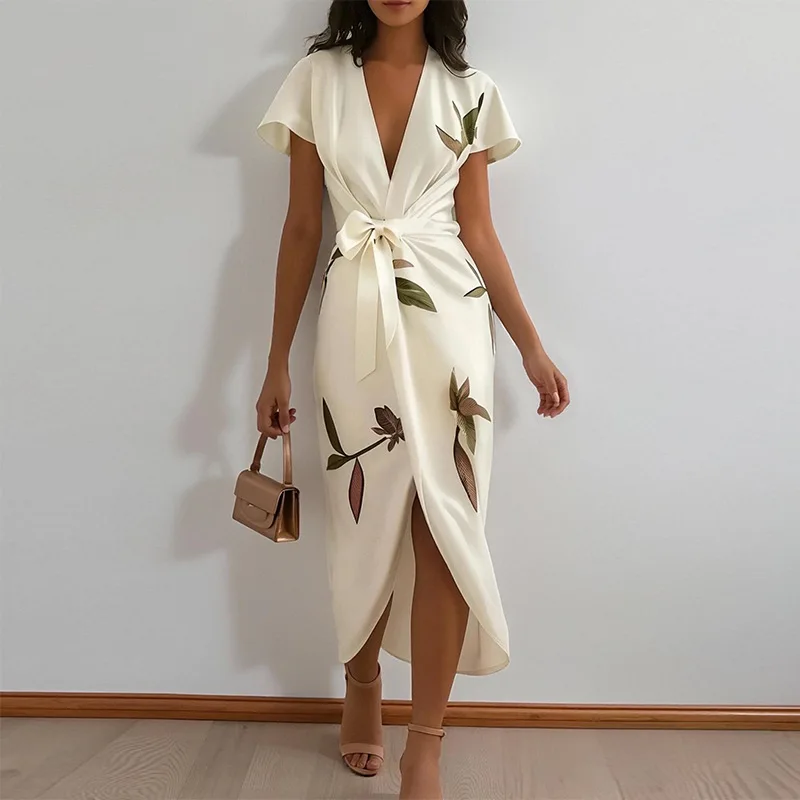 2026 Summer Women Dress Dresses Floral Print V Neck Tie Side Split Midi
2026 Summer Women Dress Dresses Floral Print V Neck Tie Side Split Midi