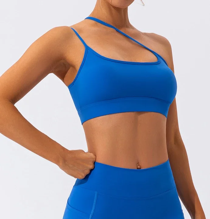Sexy Diagonal Shoulder Strap Fitness Yoga Bra Lady Solid Color Sports Top Adjustable Sportswear for Women Gym Fitness Underwear
Sexy Diagonal Shoulder Strap Fitness Yoga Bra Lady Solid Color Sports Top Adjustable Sportswear for Women Gym Fitness Underwear