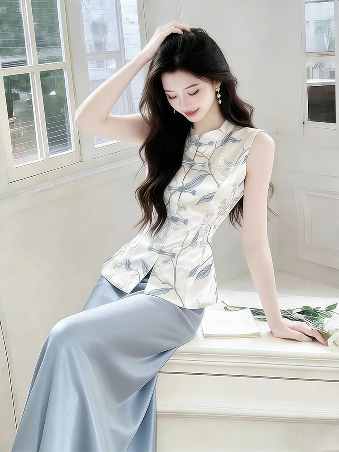 New Chinese Style Gentle Wind High-End Feeling Top And Acetate Satin Skirt Two-Piece Set Summer Collection Comfortable Fit
New Chinese Style Gentle Wind High-End Feeling Top And Acetate Satin Skirt Two-Piece Set Summer Collection Comfortable Fit