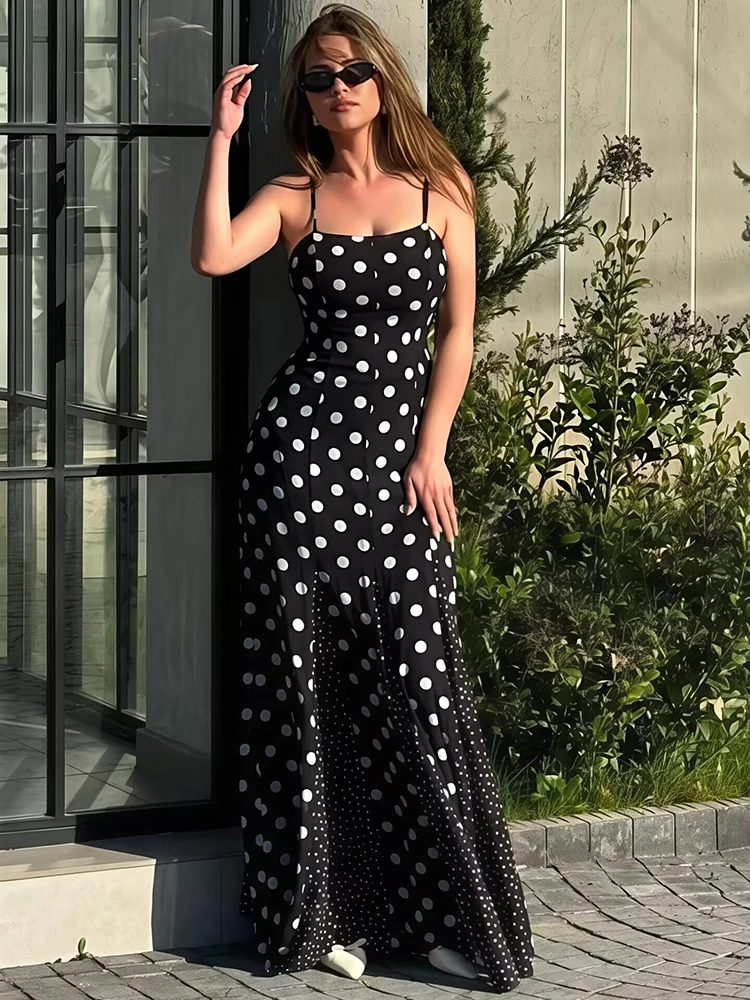 Mozision Polka Dot Backless Sexy Maxi Dress Women Elegant Spaghetti Strap Sleeveless Summer Holiday Beach Club Party Long Dress
Mozision Polka Dot Backless Sexy Maxi Dress Women Elegant Spaghetti Strap Sleeveless Summer Holiday Beach Club Party Long Dress