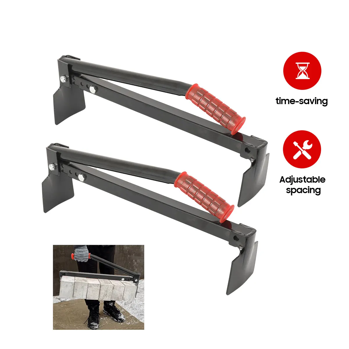 Brick tongs lifter tongs 400-670mm Brick gripper 2 pieces
Brick tongs lifter tongs 400-670mm Brick gripper 2 pieces
