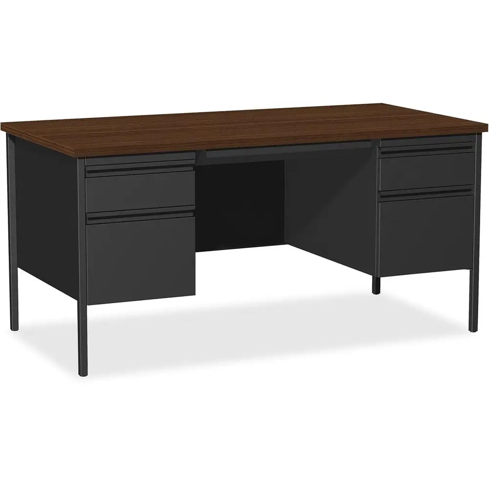 Fortress Series Double Pedestal Desk, 60 x 30 x 29.5, Black Steel Frame with Walnut Top
Fortress Series Double Pedestal Desk, 60 x 30 x 29.5, Black Steel Frame with Walnut Top