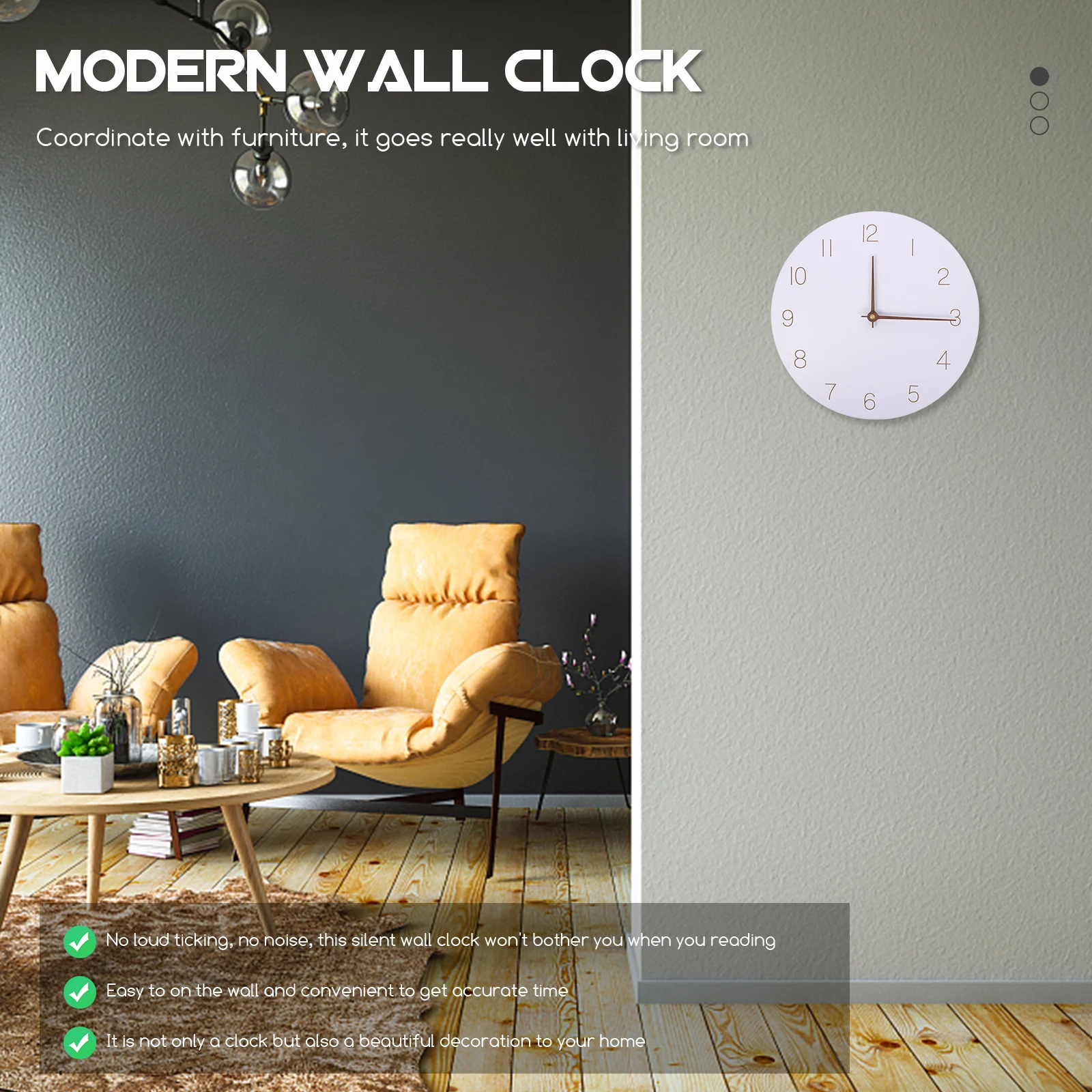 Wooden Decorative Wall Clock Silent Hanging Clock For Bedroom Living Room Office Nordic Style Home Decoration White
Wooden Decorative Wall Clock Silent Hanging Clock For Bedroom Living Room Office Nordic Style Home Decoration White
