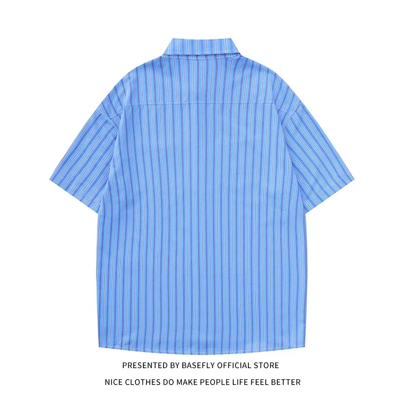 Spring Summer Necktie Stripe Pocket High Street Men Short Sleeve Uniform Shirt Unisex Women Tee Couple TShirt Casual Formal Suit
Spring Summer Necktie Stripe Pocket High Street Men Short Sleeve Uniform Shirt Unisex Women Tee Couple TShirt Casual Formal Suit