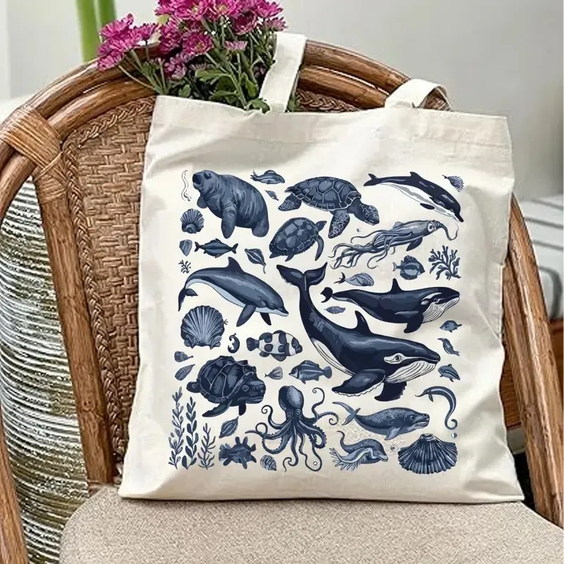 Vibrant Shark Marine Organism Tote Bags,Fish, and Octopus Designs Shoulder Bag for Beach, Picnic, Travel, and Shopping Baggs
Vibrant Shark Marine Organism Tote Bags,Fish, and Octopus Designs Shoulder Bag for Beach, Picnic, Travel, and Shopping Baggs