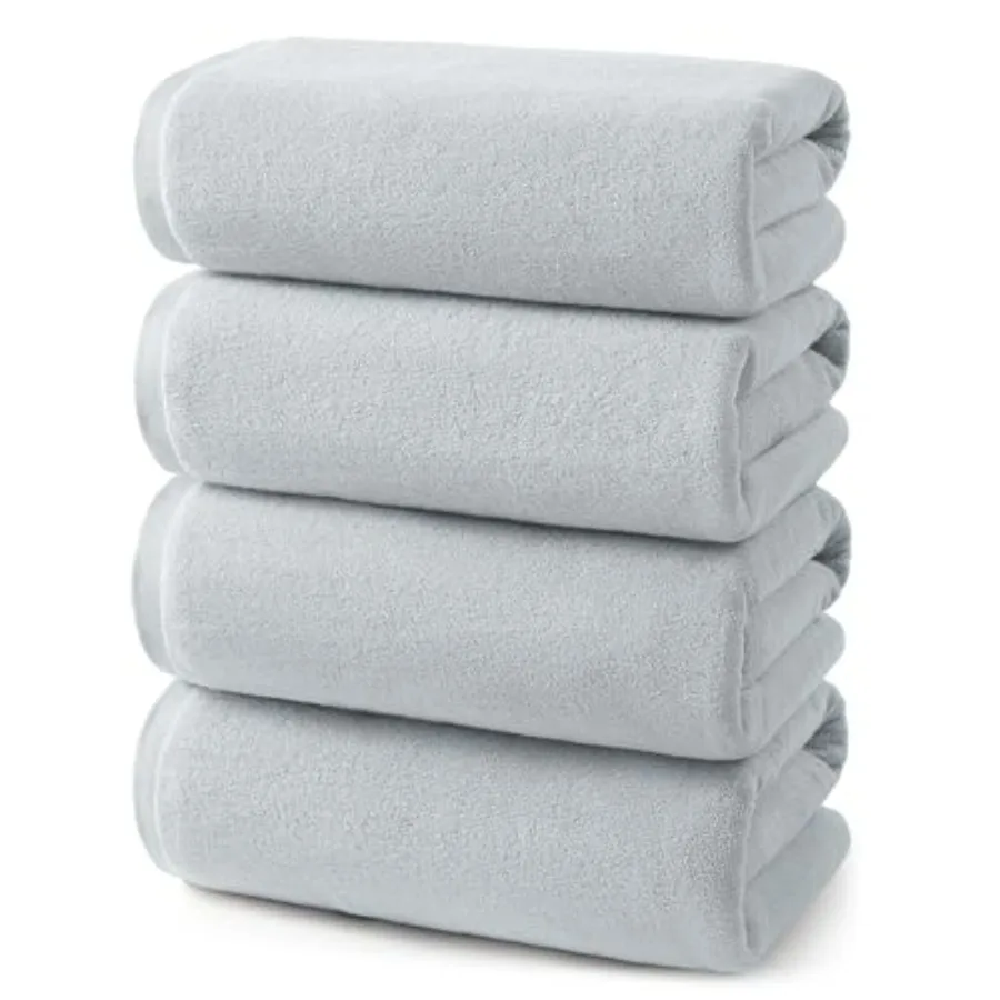 Bath Towels Set of 4, 100 Cotton, Light Gray, Quick-Drying Absorbent for Bathroom, Shower, Spa, Gym Hotel
Bath Towels Set of 4, 100 Cotton, Light Gray, Quick-Drying Absorbent for Bathroom, Shower, Spa, Gym Hotel