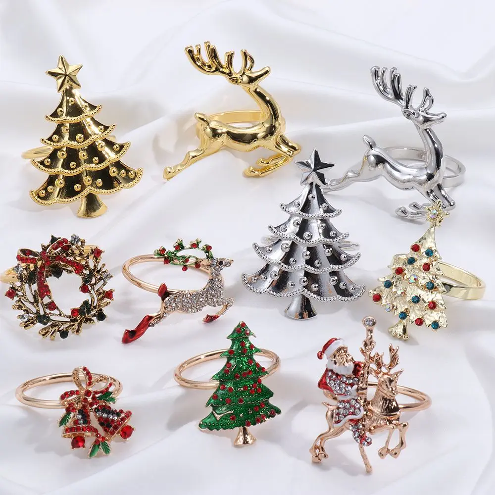 Banquet Metal Santa Claus Christmas Tree DIY Craft Merry Xmas Table Decoration Napkin Ring Mouth Ring Christmas Supplies
Banquet Metal Santa Claus Christmas Tree DIY Craft Merry Xmas Table Decoration Napkin Ring Mouth Ring Christmas Supplies