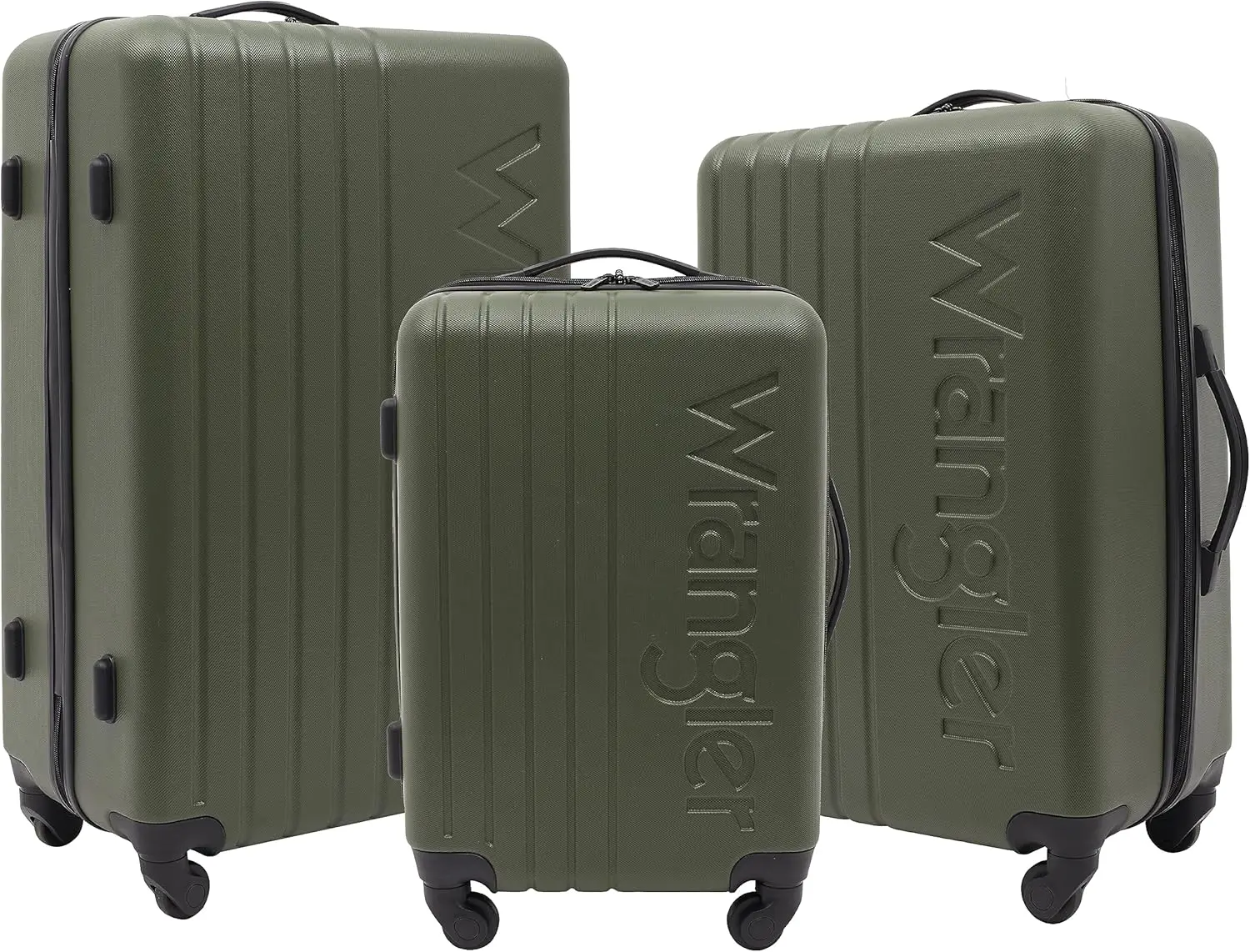 3-Piece Luggage Set in Olive Green with 360-Degree Wheels and Push-Button Handle
3-Piece Luggage Set in Olive Green with 360-Degree Wheels and Push-Button Handle