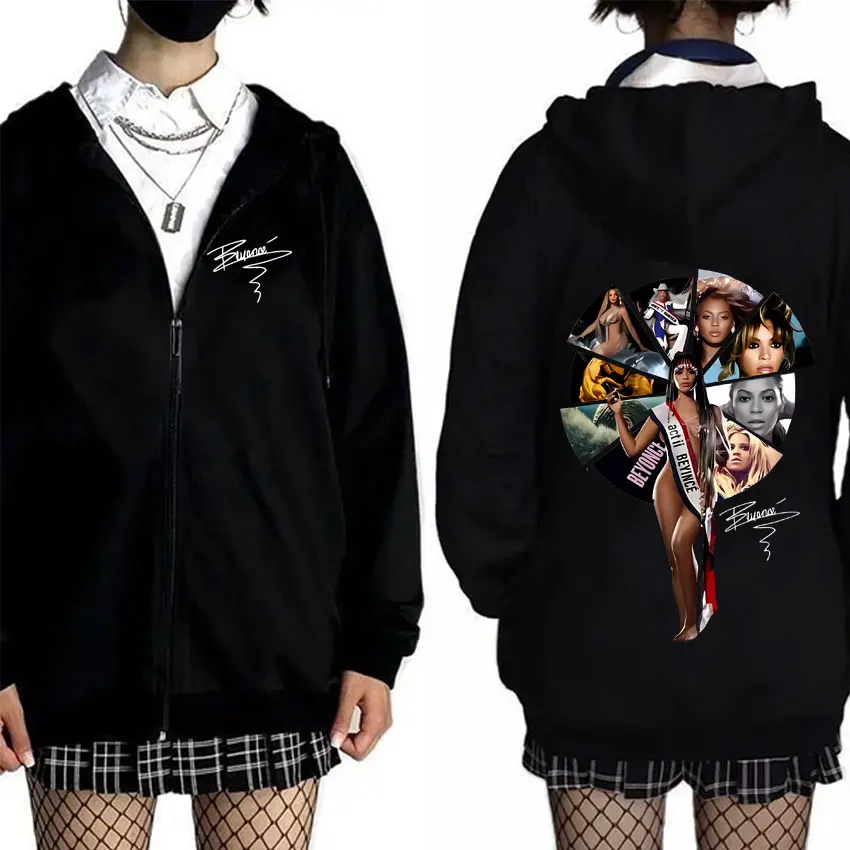 Singer Beyonce Fashion Pop Music Album Logo Print Zipper Hoodie Cowboy Carter Hoodies Men Women Vintage Oversized Zip Up Jacket
Singer Beyonce Fashion Pop Music Album Logo Print Zipper Hoodie Cowboy Carter Hoodies Men Women Vintage Oversized Zip Up Jacket