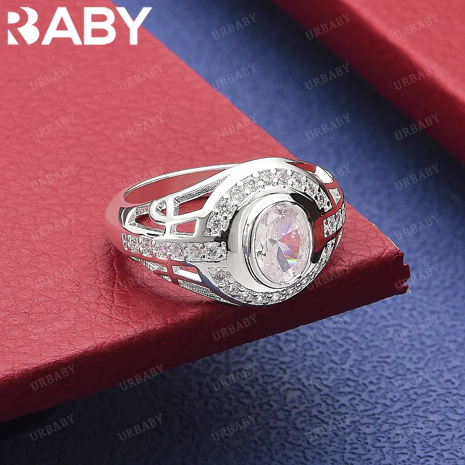 URBABY 925 Sterling Silver Oval Zircon Wide Edition Ring Fashion Jewelry Charm Grace Noble Wedding Accessories
URBABY 925 Sterling Silver Oval Zircon Wide Edition Ring Fashion Jewelry Charm Grace Noble Wedding Accessories