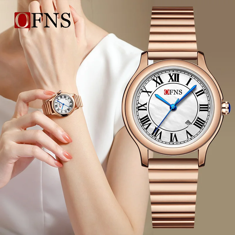 Ofns* brand women's watch calendar Roman scale light luxury women's watch commuter versatile quartz watch
Ofns* brand women's watch calendar Roman scale light luxury women's watch commuter versatile quartz watch