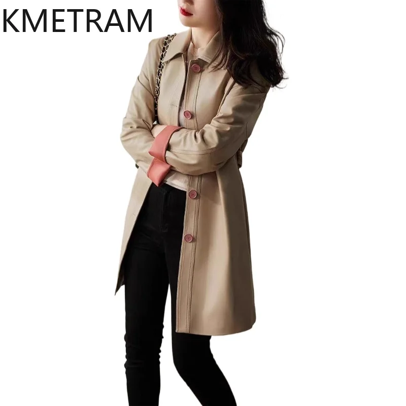 KMETRAM 100% Real Sheepskin Leather Jacket Woman Premium Mid-Length Trench Coat Autumn Elegant Belted Jackets Women Clothes 2026
KMETRAM 100% Real Sheepskin Leather Jacket Woman Premium Mid-Length Trench Coat Autumn Elegant Belted Jackets Women Clothes 2026