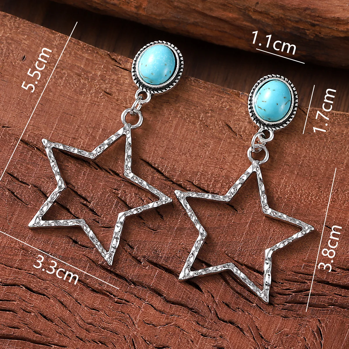 DIY accessories Cross-border bohemian element zinc alloy pentagram retro earrings pendant turquoise niche premium earrings
DIY accessories Cross-border bohemian element zinc alloy pentagram retro earrings pendant turquoise niche premium earrings