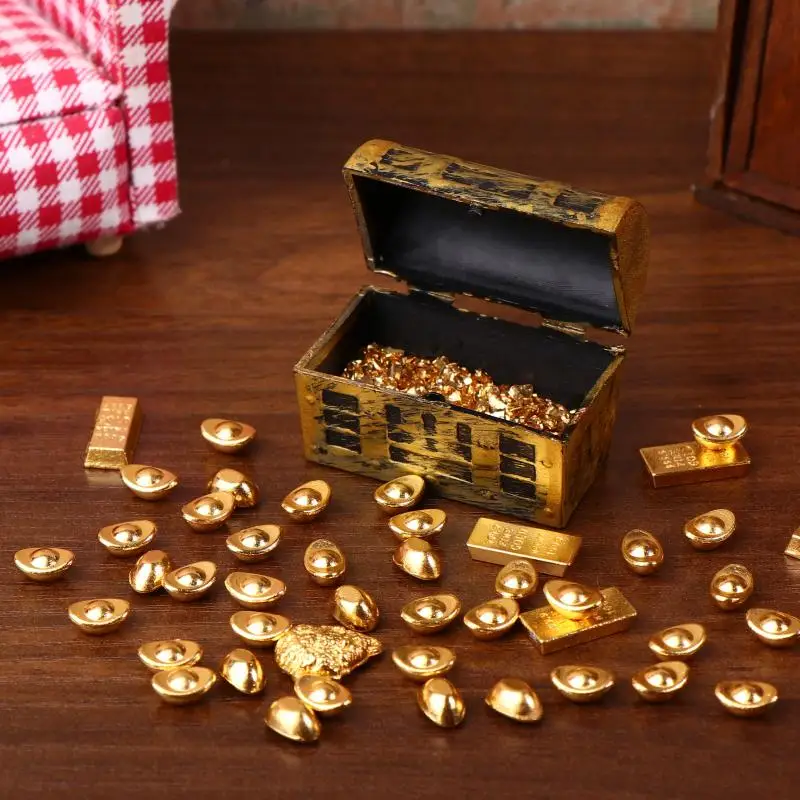 Gold Bar Furniture Home Model Decor Toy Doll House Accessories 1:12 Dollhouse Miniature Pirate Treasure Chest Ingot
Gold Bar Furniture Home Model Decor Toy Doll House Accessories 1:12 Dollhouse Miniature Pirate Treasure Chest Ingot