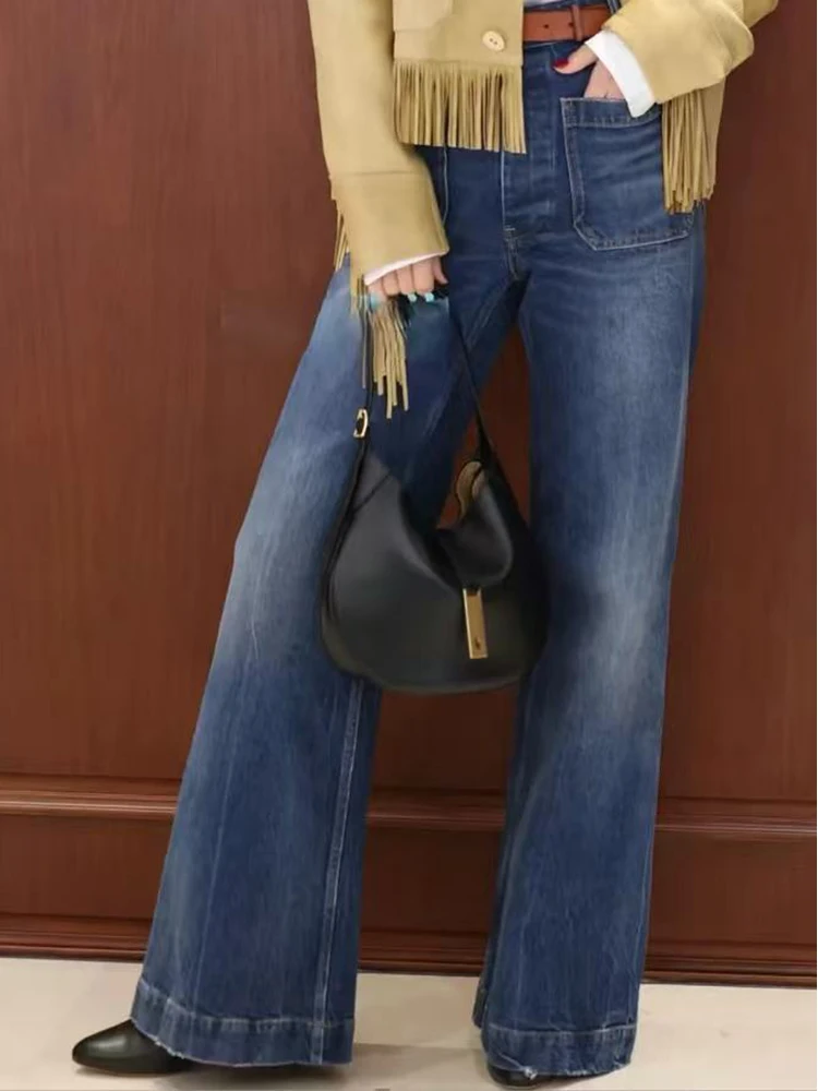 Spring Autumn Fashion Outdoors Casual Versatile Cowboy Wide Leg Pants Women's High Waist Multi Pocket Mill White Trousers
Spring Autumn Fashion Outdoors Casual Versatile Cowboy Wide Leg Pants Women's High Waist Multi Pocket Mill White Trousers