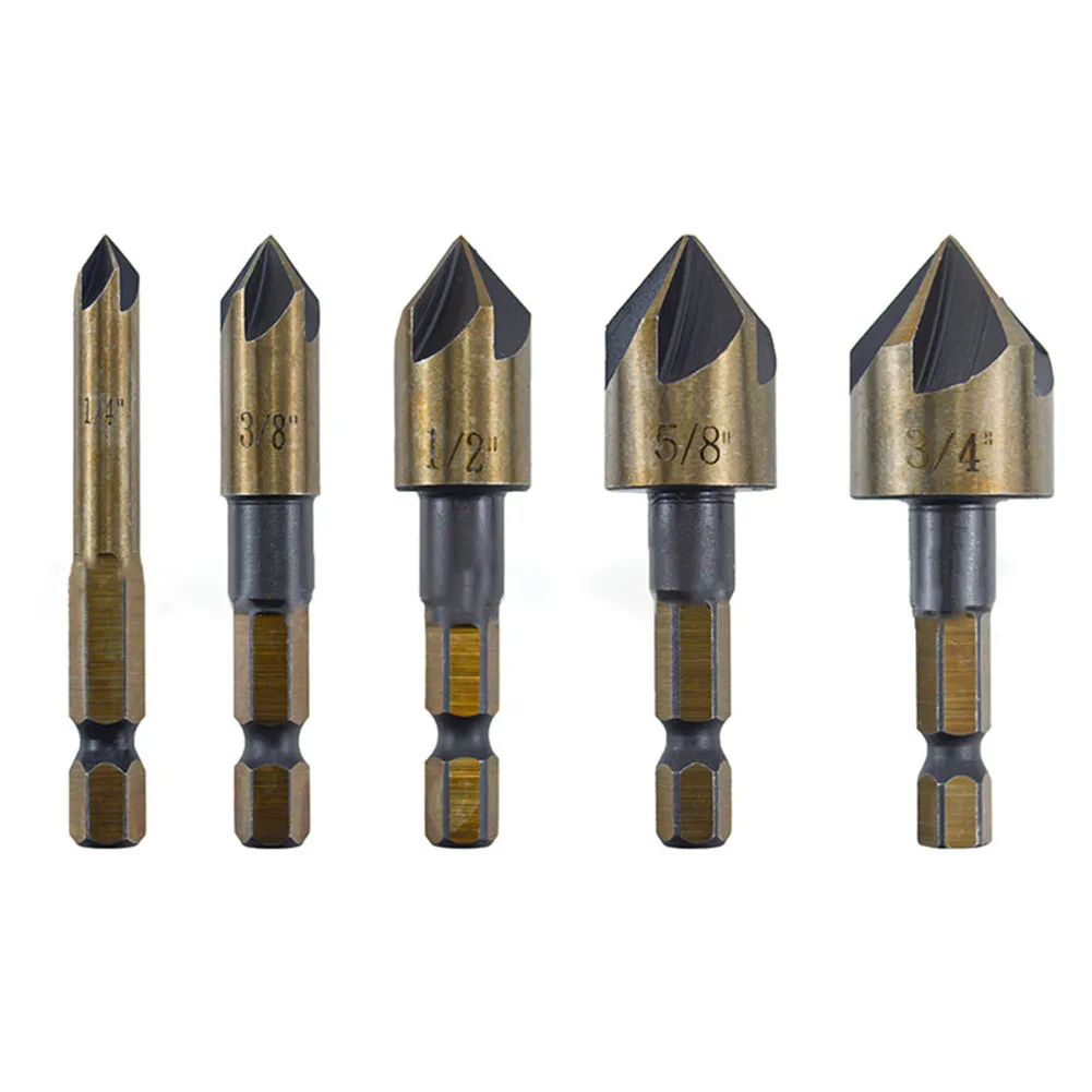 5*Countersink Drill Bit 5 Flute Chamfering Cutter Drill HSS4341 Wood Metal Hole Cutter Chamfer Drill Bit Power Tools
5*Countersink Drill Bit 5 Flute Chamfering Cutter Drill HSS4341 Wood Metal Hole Cutter Chamfer Drill Bit Power Tools