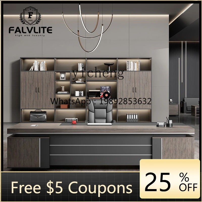 AB Boss Desk Office Desk and Chair Combination Simple Modern President Desk
AB Boss Desk Office Desk and Chair Combination Simple Modern President Desk