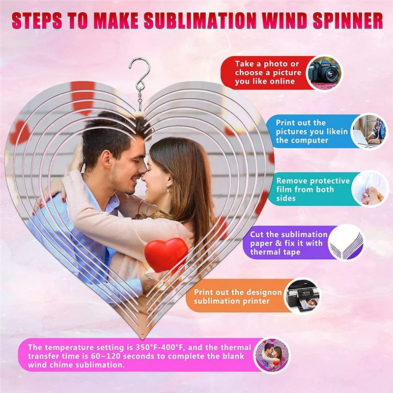 6Pcs Sublimation Wind Spinner Blanks 3D Wind Spinners Hanging Wind Spinners For Outdoor Garden Decoration C-8 Inch Heart-A27R
6Pcs Sublimation Wind Spinner Blanks 3D Wind Spinners Hanging Wind Spinners For Outdoor Garden Decoration C-8 Inch Heart-A27R
