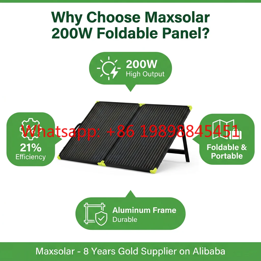 CE 200W 21% 1 Year Solar Panel Charger RV Foldable Monocrystalline High Efficiency Aluminum Frame Portable for
CE 200W 21% 1 Year Solar Panel Charger RV Foldable Monocrystalline High Efficiency Aluminum Frame Portable for