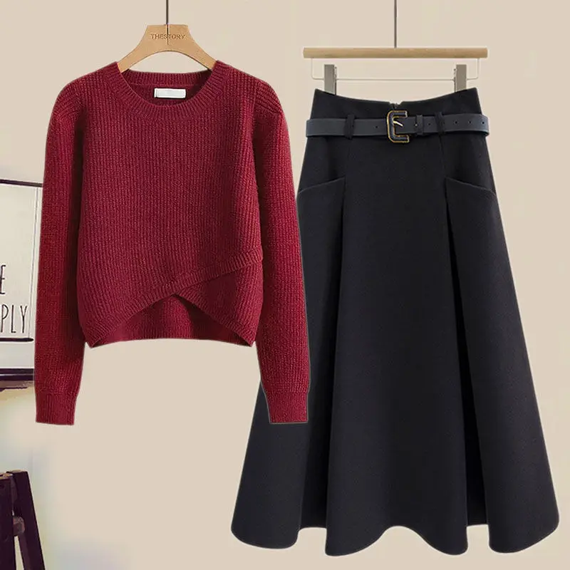 Spring Autumn Female Suit 2025 New Full Sets Large Sizes Knitted Sweater Jumper Half-body Skirt Two-piece Set
Spring Autumn Female Suit 2025 New Full Sets Large Sizes Knitted Sweater Jumper Half-body Skirt Two-piece Set