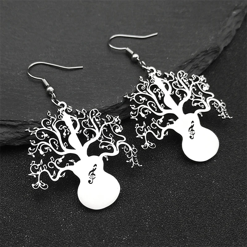 Music Notes Tree of Life Gothic Hoop Earrings for Women Men Stainless Steel Silver Color Hip Hop Punk Guitar Earring Jewelry
Music Notes Tree of Life Gothic Hoop Earrings for Women Men Stainless Steel Silver Color Hip Hop Punk Guitar Earring Jewelry