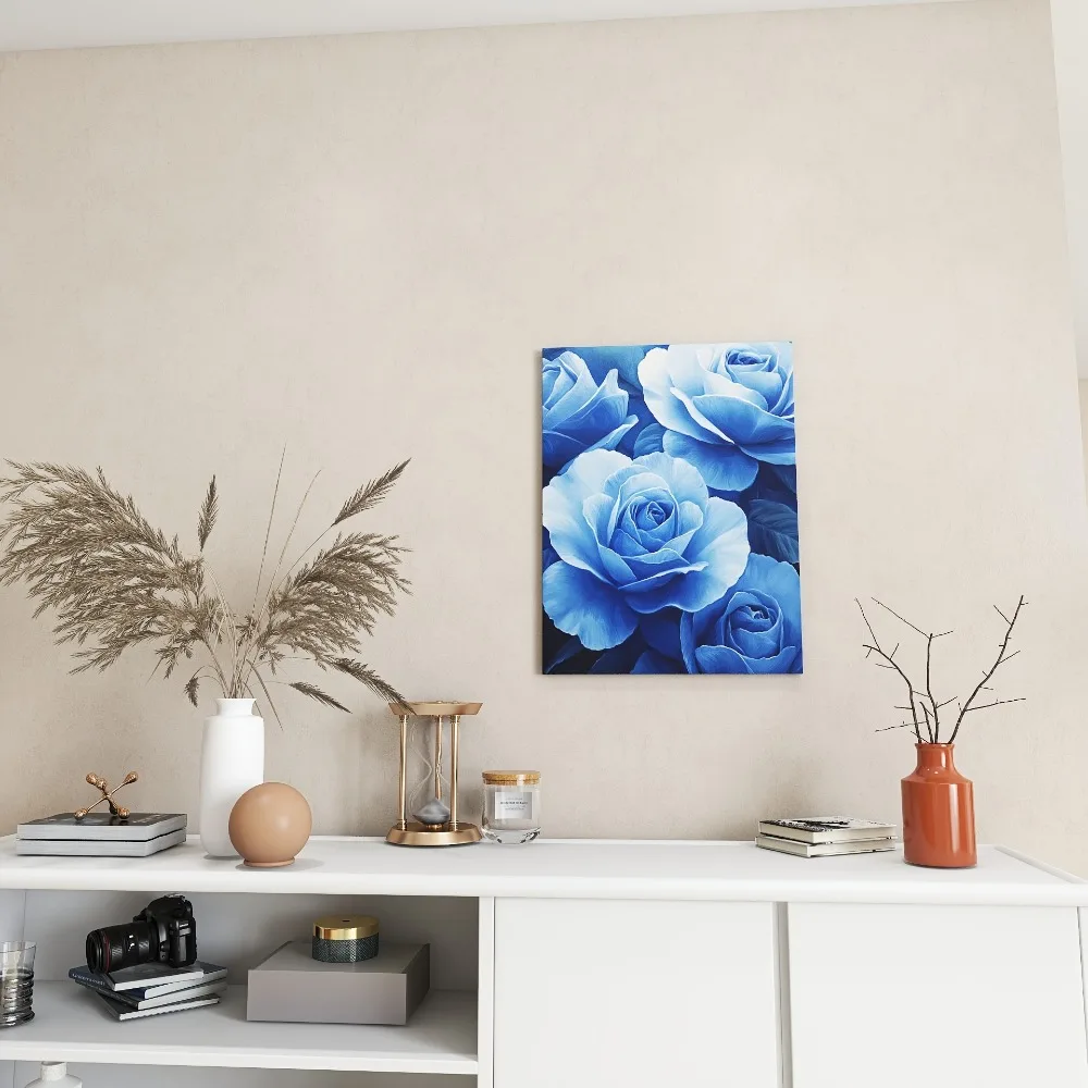 Vibrant blue rose canvas art print - HD oil painting style, fine detail, 1.5 inch thick pine frame, interior trim
Vibrant blue rose canvas art print - HD oil painting style, fine detail, 1.5 inch thick pine frame, interior trim
