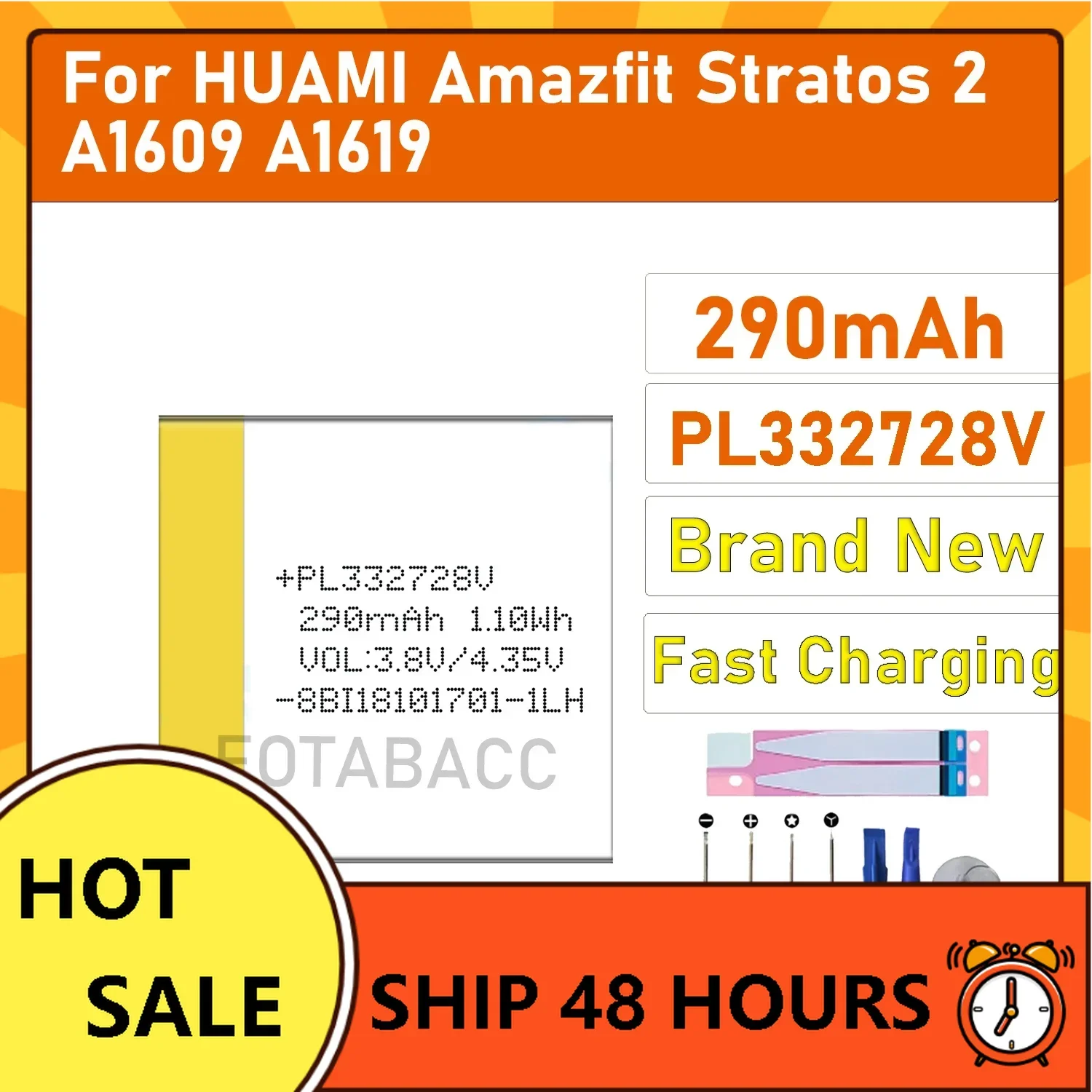 2025 Years EOATABACC Brand New PL332728V Replacement Battery For Huami AMazfit stratos 2 A1609 A1619
2025 Years EOATABACC Brand New PL332728V Replacement Battery For Huami AMazfit stratos 2 A1609 A1619